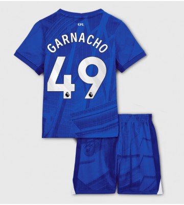 Chelsea Alejandro Garnacho #49 Hjemmebanesæt Børn 2025-26 Kort ærmer (+ korte bukser)